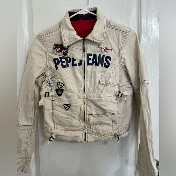 Vintage Pepe Jeans RARE London embroidered jacket small - Picture 2 of 6